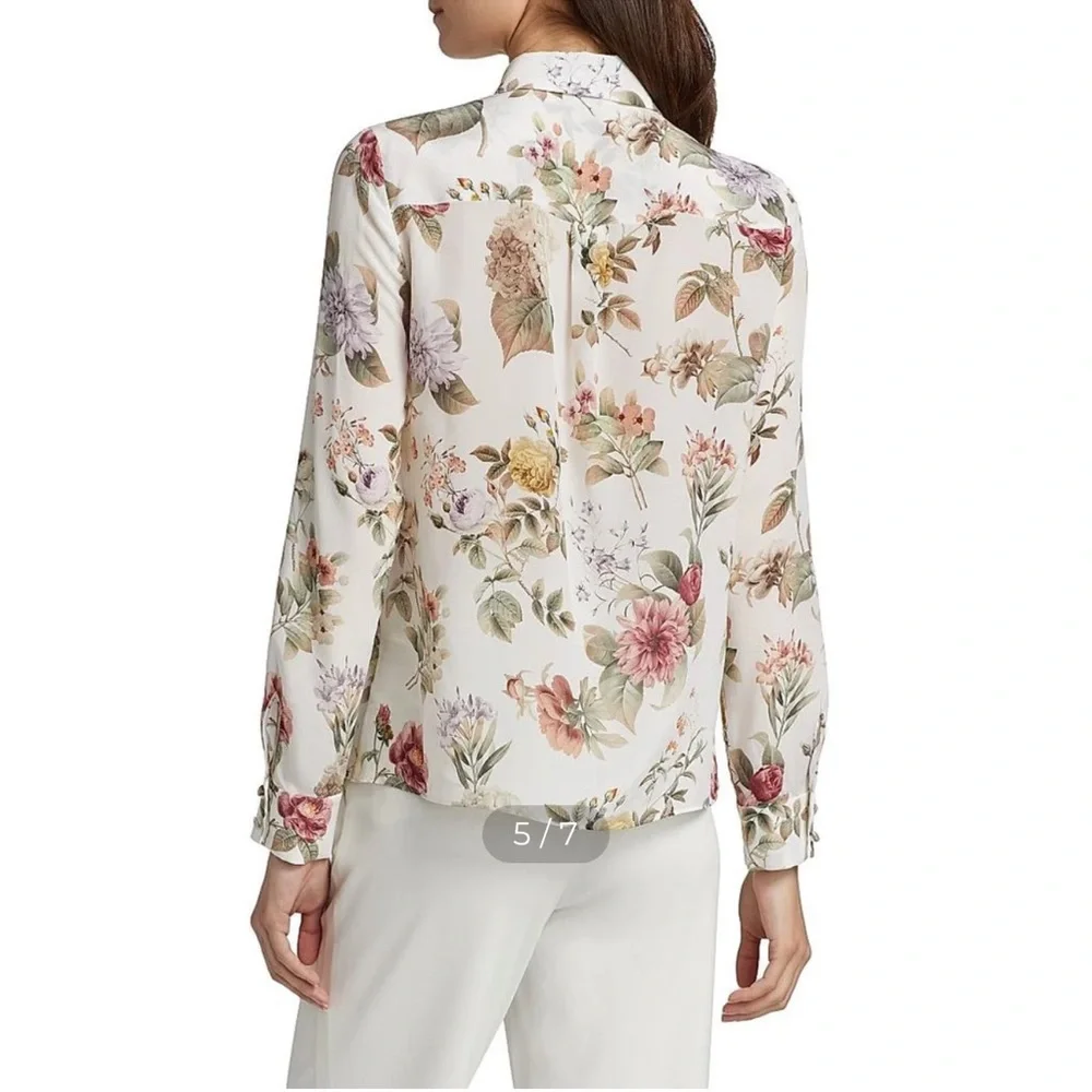 Alice + Olivia Willa Floral Silk Blouse in Floral Pattern. New without tags. - Picture 3 of 14